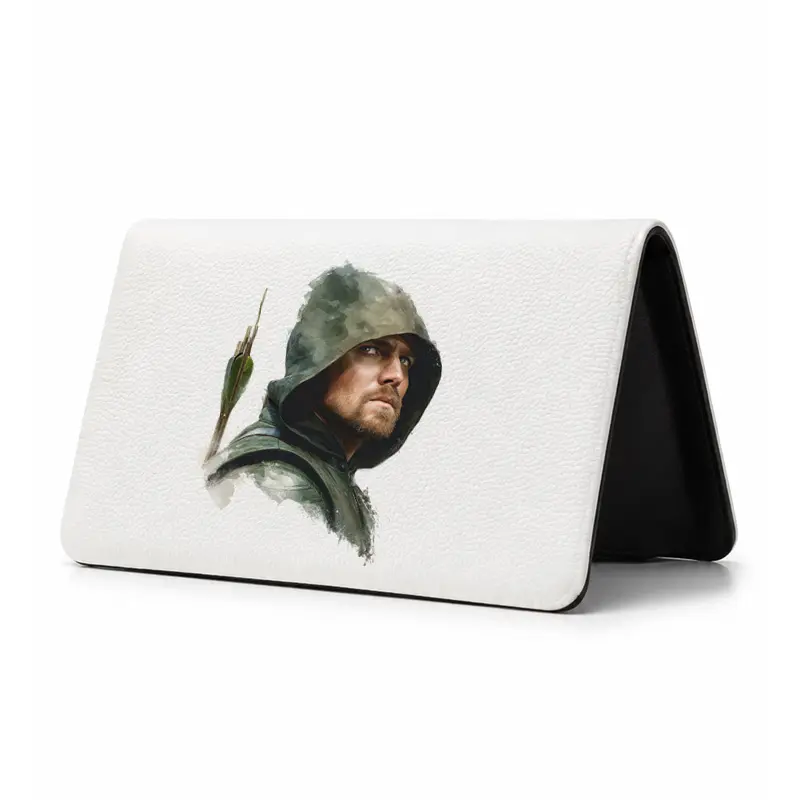 6811-8 کیف پول مخمل زنانه طرح پرتره گرین ارو با کلاه (Green Arrow) - تصویر 1