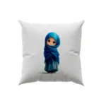 کوسن طرح دختر با حجاب آبی ایستاده