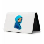 کیف پول مخمل زنانه طرح دختر با حجاب آبی روشن ایستاده