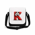 کیف دوشی پاسپورتی مردانه طرح حرف K طرح هیولای قرمز دندان دار
