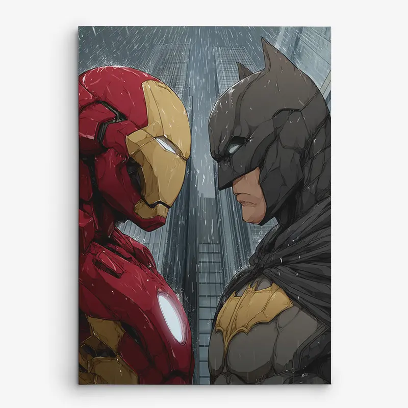 9841-13 تابلو شاسی عمودی طرح تقابل آیرون من و بتمن - تصویر 1