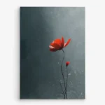 تابلو شاسی عمودی طرح گل قرمز تنها