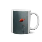 ماگ طرح گل قرمز تنها